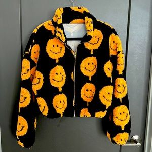 Cropped fleece jacket